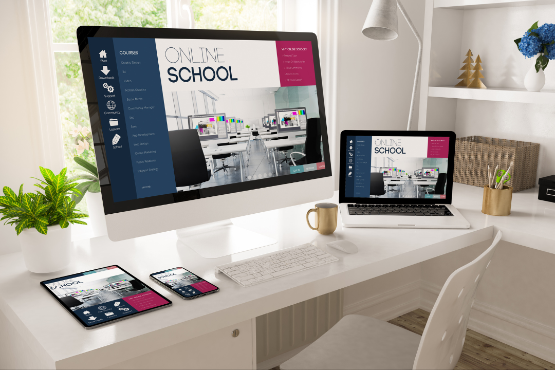 Multiple devices showing the same responsive website on mobile, tablet, and desktop